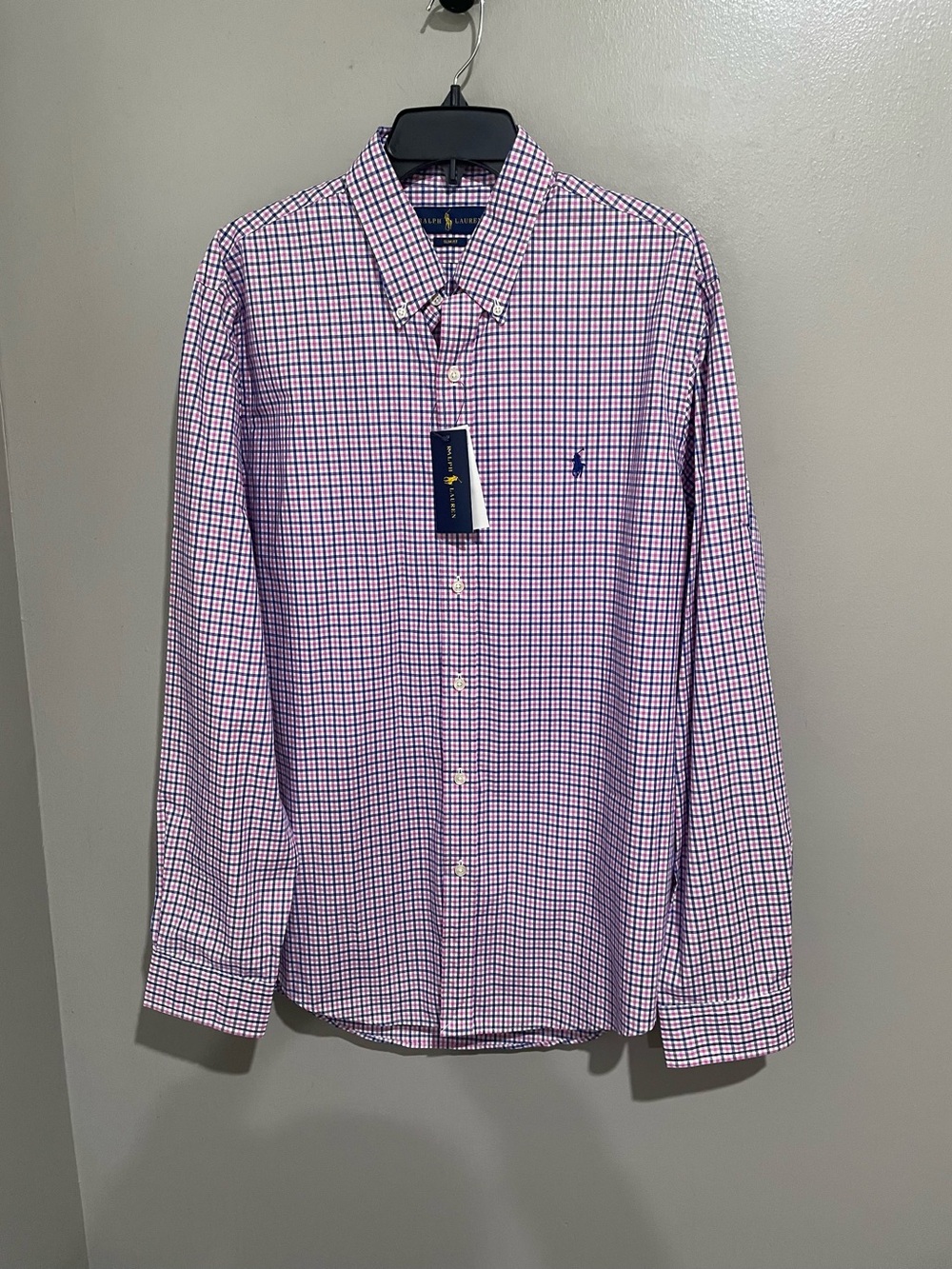 Ralph Lauren Pink/ Blue Checked Button Down Shirt (NWT)